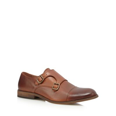 Tan leather monk shoes